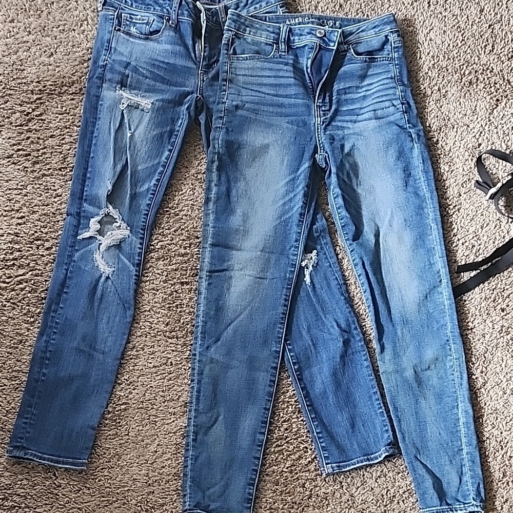 American Eagle Outfitters Blue Skinny Jeans Size 4 Two Pairs
